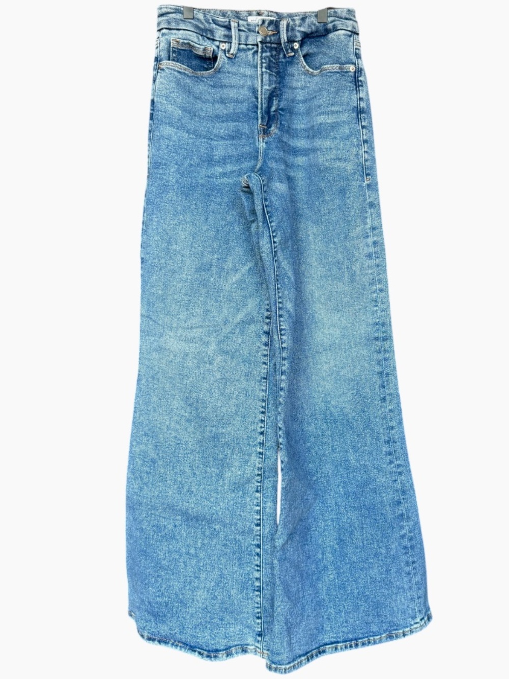 Good American Good Waist Palazzo Seamed Jeans Sz 28 - Picture 5 of 13